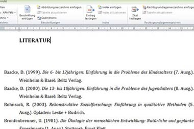 Literaturverzeichnis für die Masterarbeit erstellen