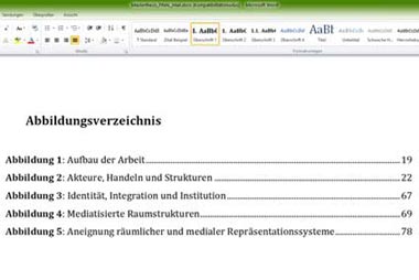 Abbildungsverzeichnis für die Bachelorarbeit erstellen