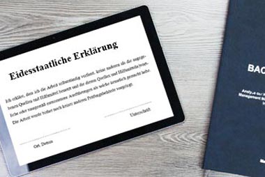 Eidesstattliche Erklärung für die Bachelorarbeit