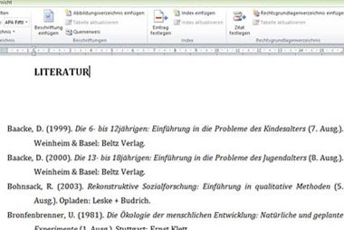 Literaturverzeichnis für die Bachelorarbeit erstellen
