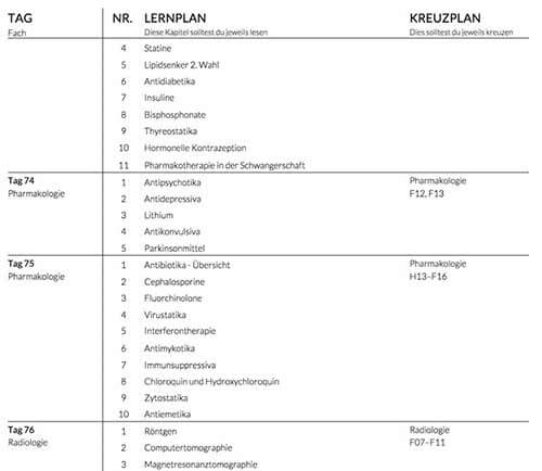 Lernplan erstellen Studium Beispiel S