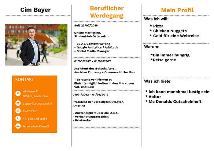 Bewerbungsflyer