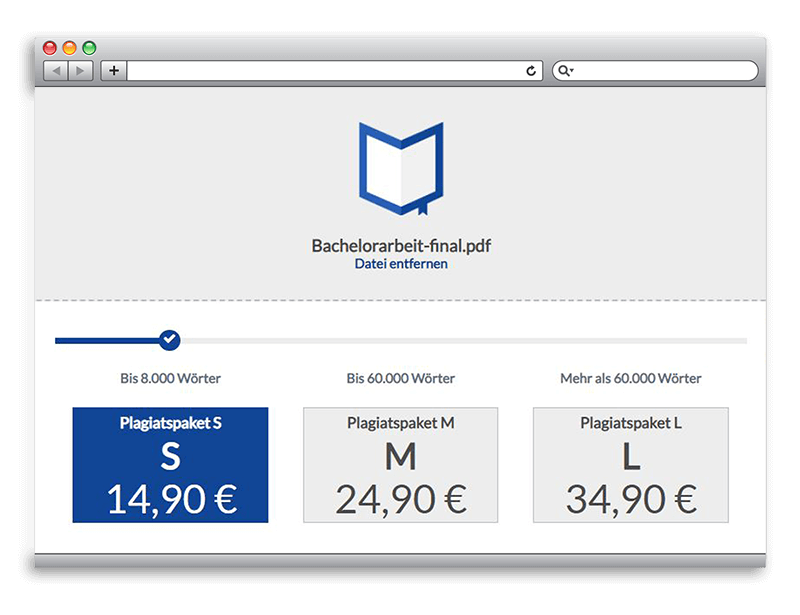 Einfacher Upload Plagiatfinder
