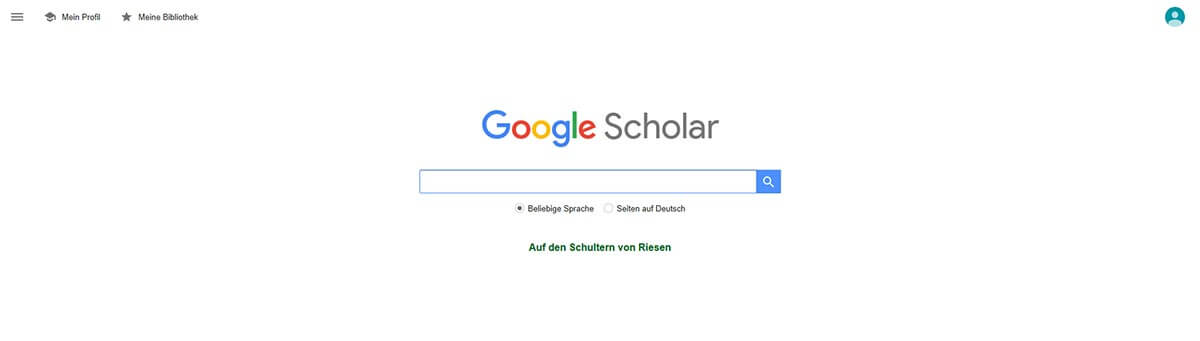 Google Scholar Startseite