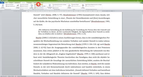 Literaturverzeichnis Word lokale Literaturdatenbank Quellennachweise