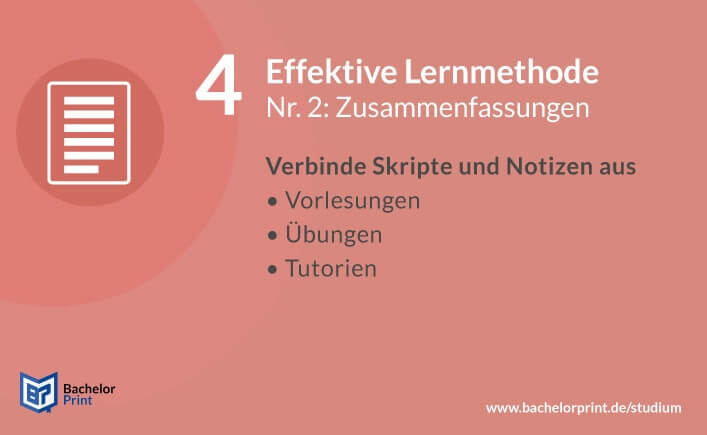 Effektive Lernmethode Zusammenfassungen