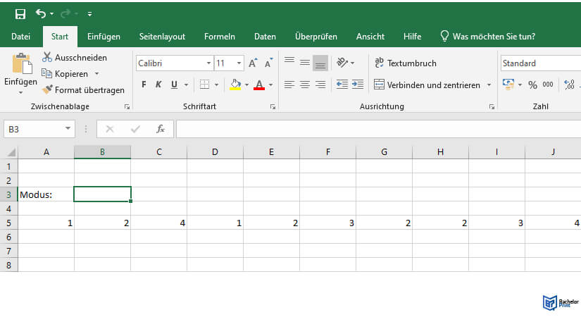 Modus-Excel Schritt 1