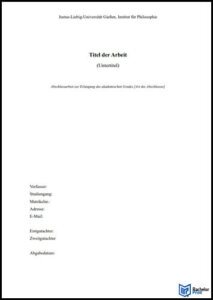 Deckblatt Vorlagen - Vorlage Universität Giessen 1