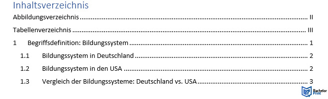 Inhaltsverzeichnis - Gepunktete Linie 1