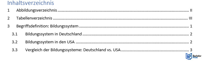 Inhaltsverzeichnis - Nummerierung 2