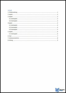 Inhaltsverzeichnis Seminararbeit-Musterbeispiel