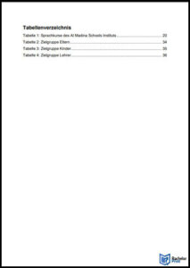 Tabellenverzeichnis-Beispiel Universität Siegen