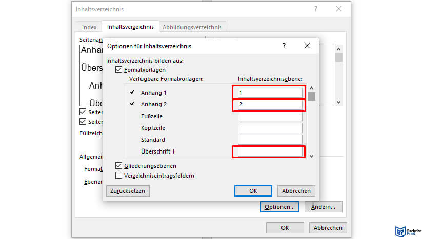 Anhangsverzeichnis Word - Anhangsverzeichnis erstellen 3