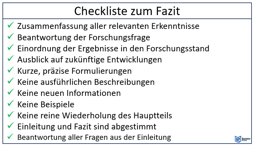 Fazit - Checkliste